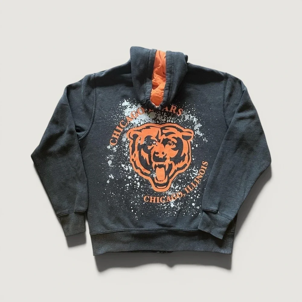 Chicago Bears Hoodie Sweatshirt Mens Medium Gray NFL Football Full Zip Pro Line